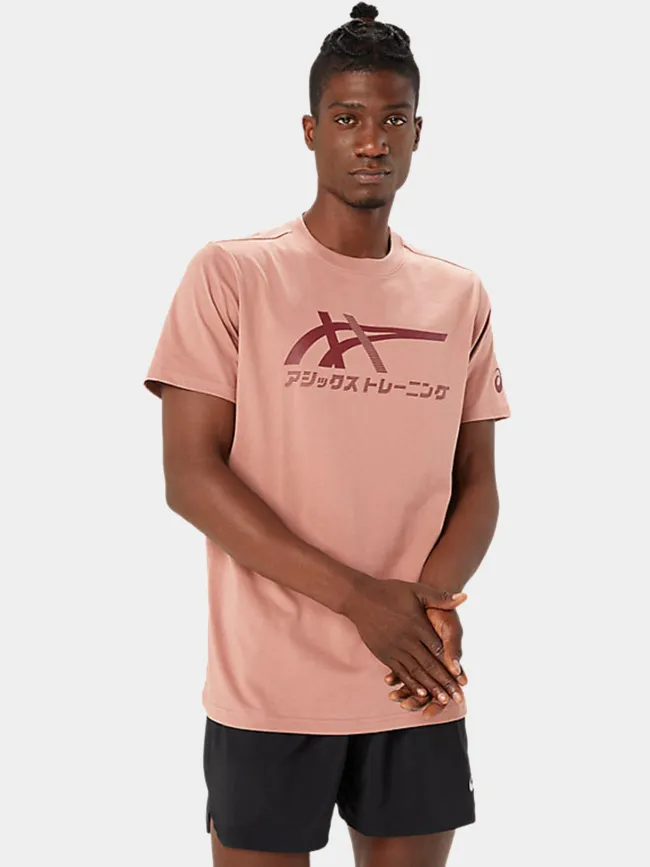 T-shirt tiger vieux rose homme - Asics | wimod