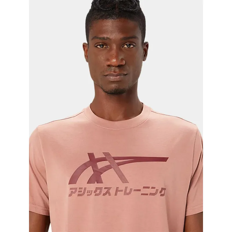 T-shirt tiger vieux rose homme - Asics | wimod