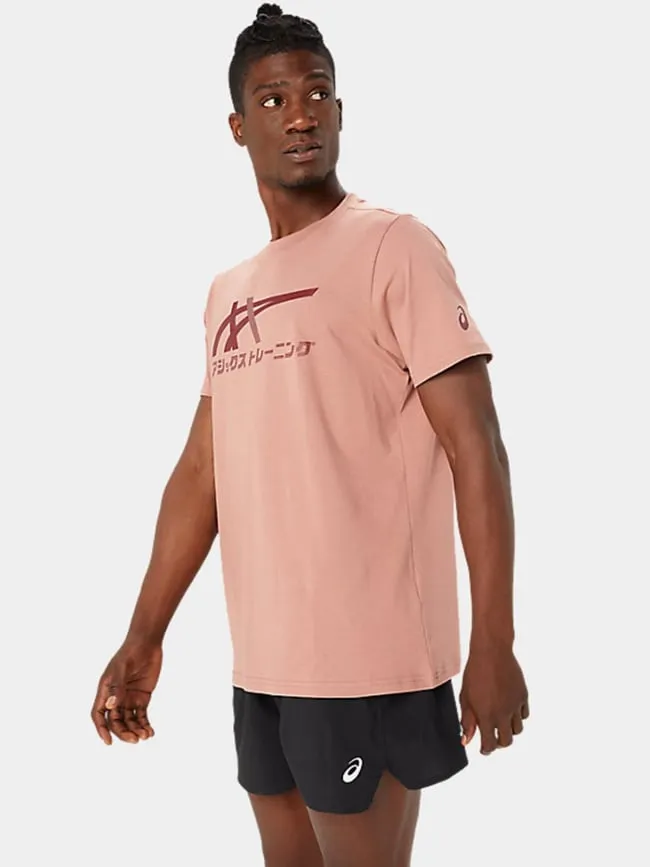 T-shirt tiger vieux rose homme - Asics | wimod