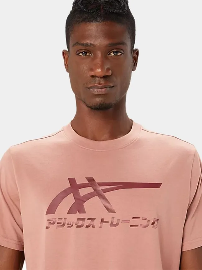 T-shirt tiger vieux rose homme - Asics | wimod