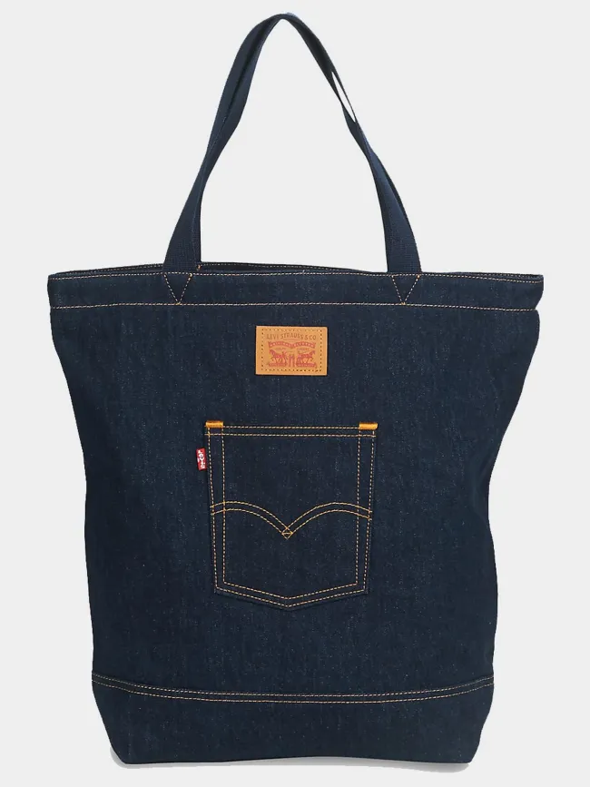 Tote bag denim poche bleu marine femme - Levi's | wimod