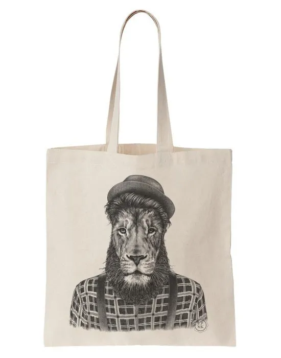 Tote Bag Lion Hipster