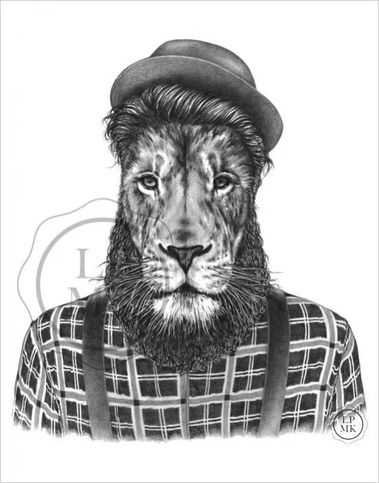 Tote Bag Lion Hipster