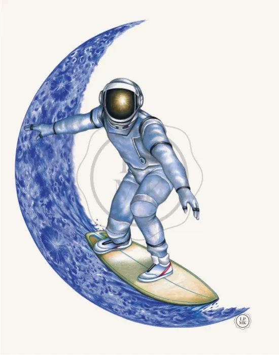 Tote Bag Moon Surfer