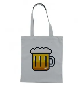 Tote-Bag Pixel Bière - Cabas Pinte de Bière Pixellisée | Grafitee